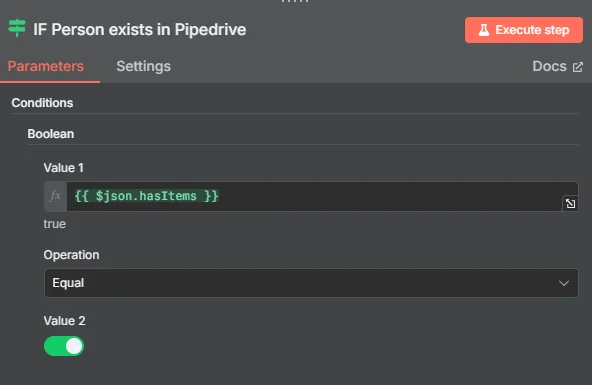 Pipe Drive – funkcja if.